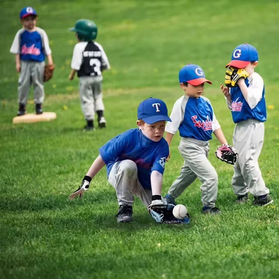 Youth athletes training together on a field